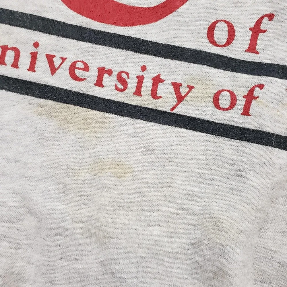Vintage Wisconsin Badgers Sweatshirt Mens XL Gray NCAA Crewneck Football‎ 90s *
